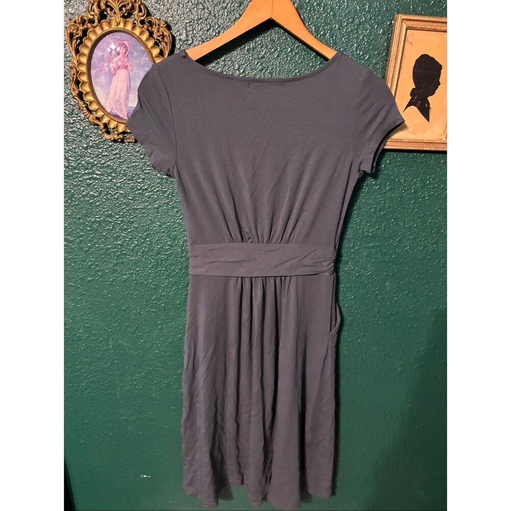Quince Blue Tencel Jersey Ruched Waist Dress Sz XS - Picture 3 of 5